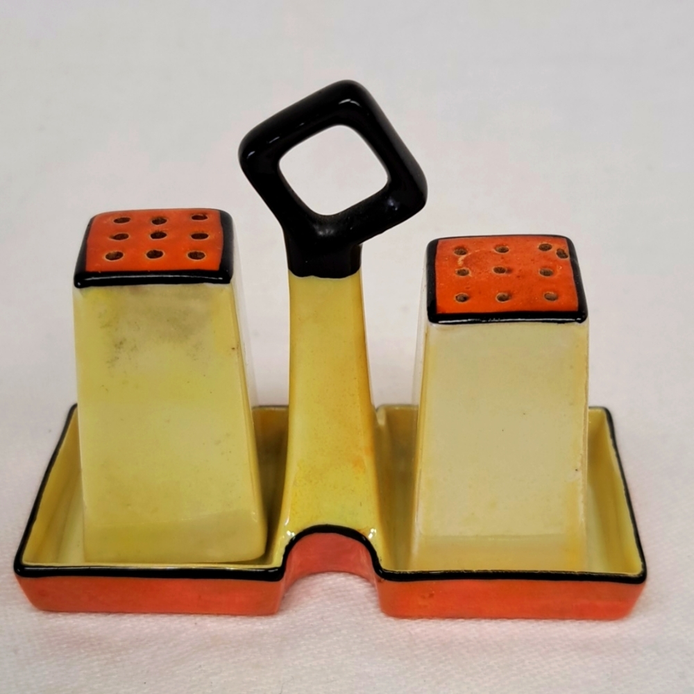 Vintage made in Japan lusterware l caddy with salt and pepper shakers